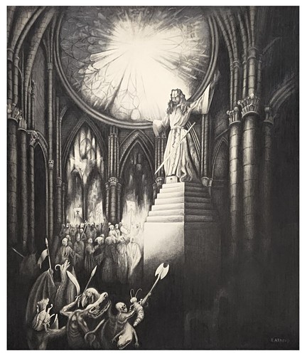 Signierte Original Raymond Graphit Bleistift Fantasie Illustration eines Zauberers