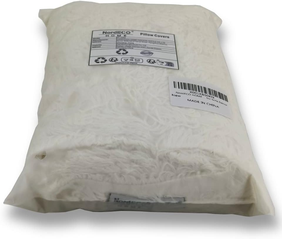 Pack of 2 Faux Fur Cushion Covers 50 X 50 Cm Luxury Fluffy Cushions