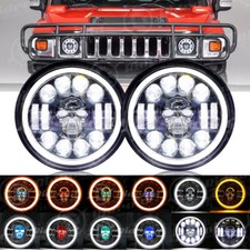 7inch Led Headlights Skull Rgb Halo Ring Angel Eye For Hummer Am General H1 H2 7inch Led Headlights Skull Rgb Halo Ring Angel Eye For Hummer Am General H1 H2
