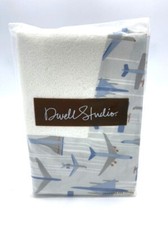 NEW Dwell Studios Flight Changing Pad Cover Airplane Gray Blue White Terry
