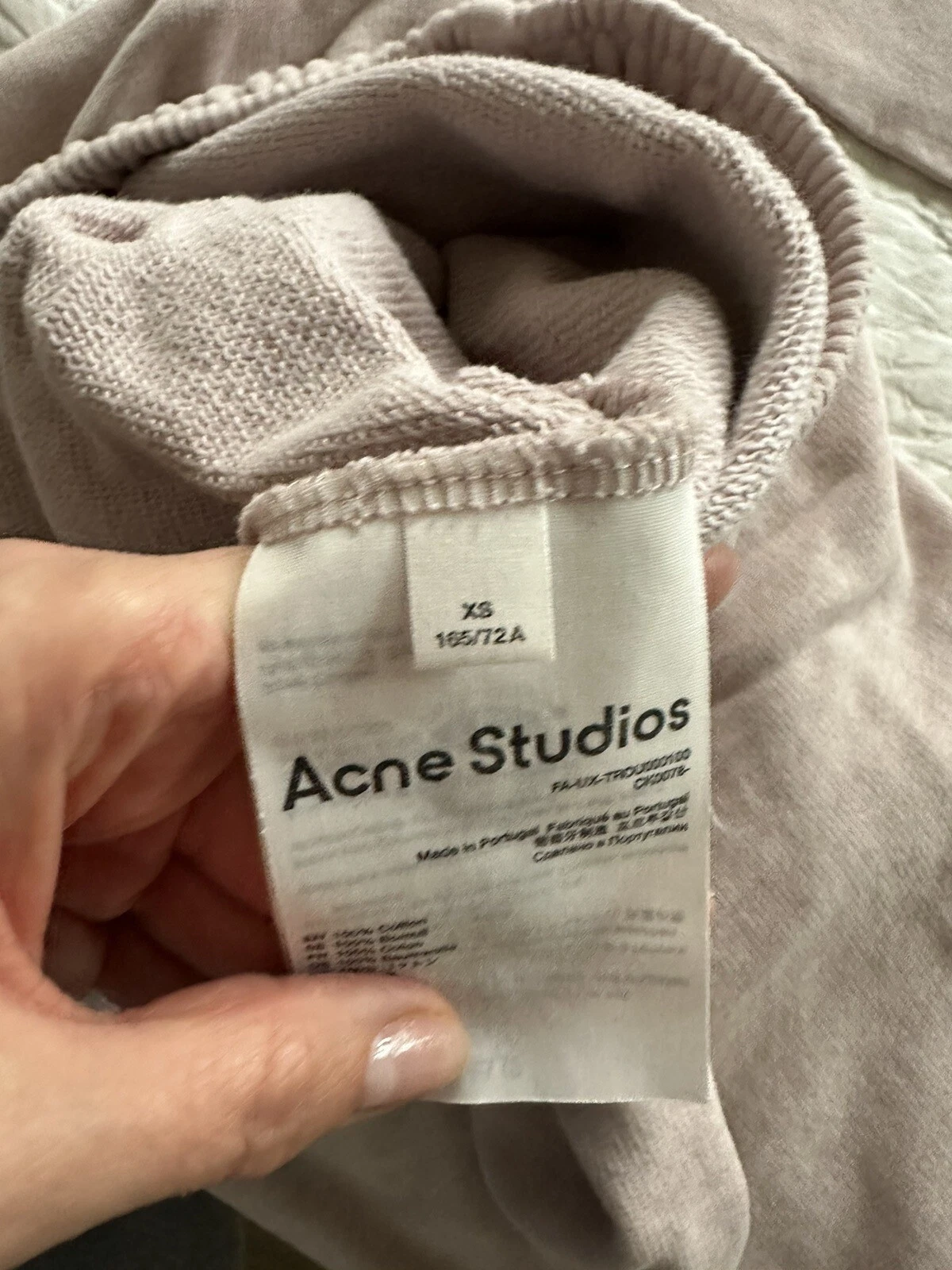 ACNE STUDIOS Set Felpa Felpa Rosa Polveroso Lilla XS Tuta Oversize