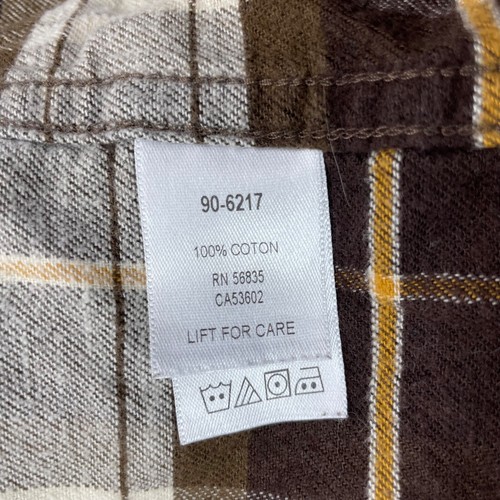 Cabela's Men's 100% Cotton Flannel Button Shirt Brown/Ivory Plaid • XLT | TALL - Picture 4 of 7