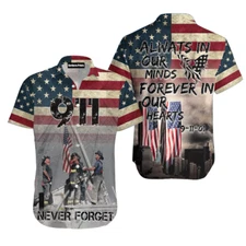 USA Never Forget 9 11 Aloha Hawaiian Shirts For Men Women