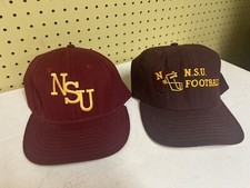 2 Nova State University NSU Vintage Baseball Snapback Hats Caps Sz 8- M-L