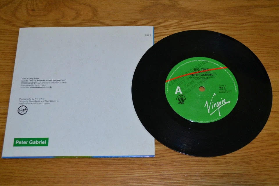 Peter Gabriel Big Time Australian 7" promo, Cat No PGS3 - Image 4 of 4