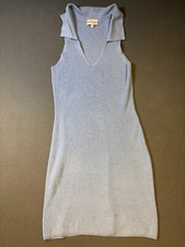 Freshmen 1996 Knit Sweater Dress Light Grayish Blue Sleeveless Sz XLarge V-Neck