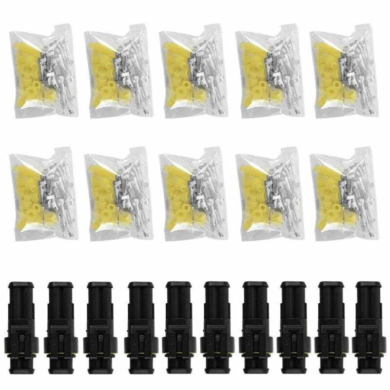 10x Kits 2 Pin Way Sellado Impermeable Cable Eléctrico Conector Enchufe Coche Auto Set Foto 3 de 4