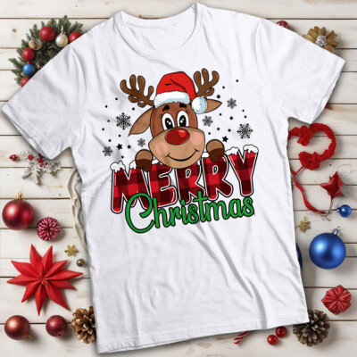 Rentier Weihnachten T-Shirts Frohe Weihnachten Herren und Damen Tee #MC