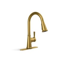 KOHLER K-R21415-2MB Tyne PullDown Sprayer Kitchen Faucet, Vibrant Brushed Brass