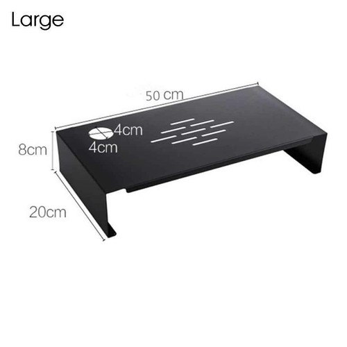 Black White Metal Computer PC Laptop Desktop Monitor Stand Riser Desk Organiser - Picture 9 of 17