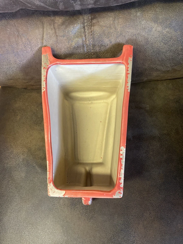 New Wheelbarrow Flower Pot Ceramic Terracotta Planter Plant Vtg Old Farm Look - Image 2 of 4