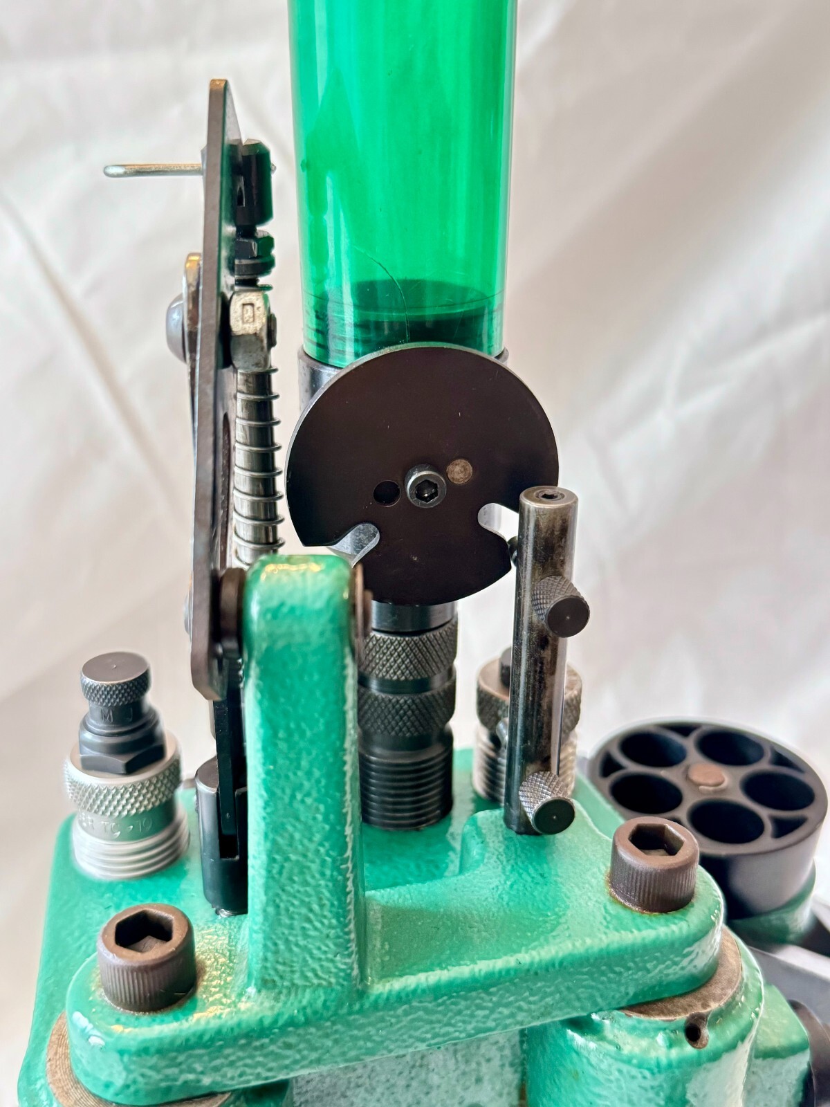 RCBS Vintage 1980's Green Machine Progressive Press, 9 MM + RCBS .45