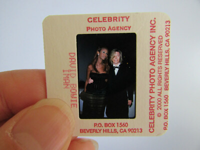 Original Press Photo Slide Negative - David Bowie & Iman - 2000 - G