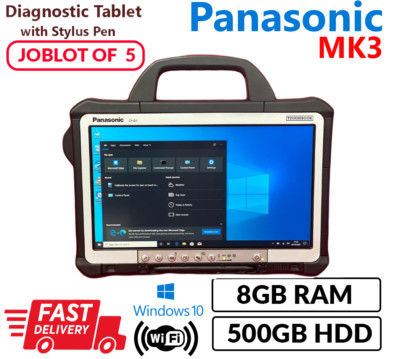 JOBLOT 5 PANASONIC CF-D1 MK3 Intel i5 6th Gen 8GB 500GB HD Engineer's Tab Xentry
