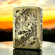 Four Horseman of Apocalypse Custom Brass Zippo Armor lighter
