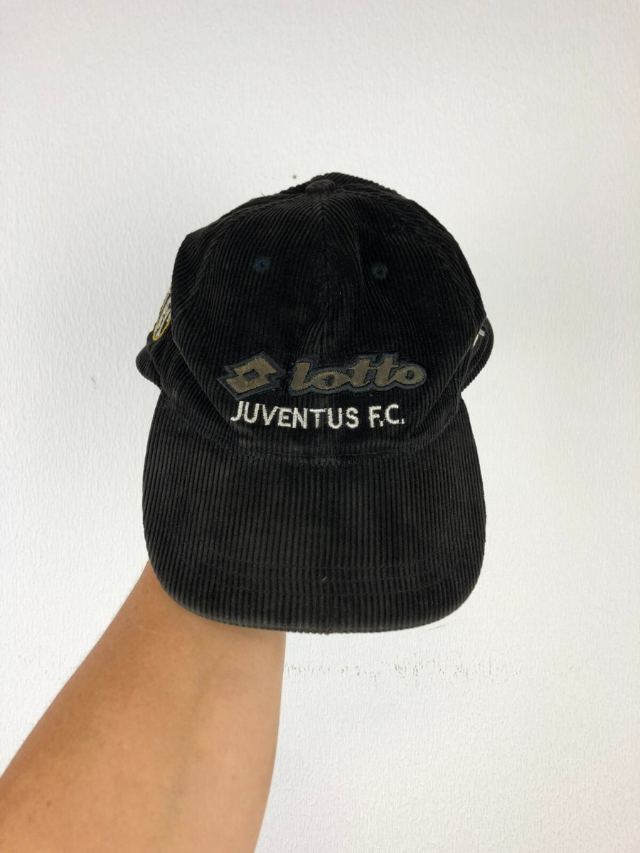 Vintage 90's Lotto Juventus Hat Cap Snapback Football Soccer Black