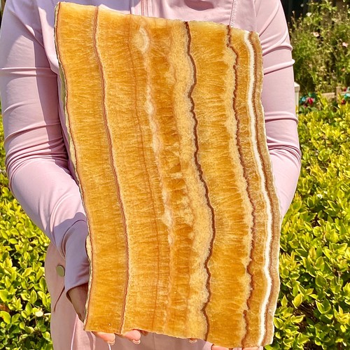4.4LB Yellow Calcite Slab - Healing Crystal - Unique Mineral Display Piece - 第 4/13 張圖片