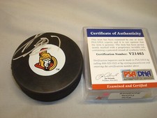 Kyle Turris Signed Ottawa Senators Hockey Puck Autographed PSA/DNA COA 1A