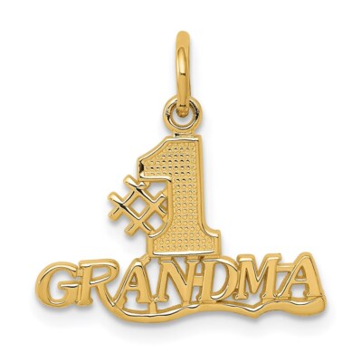 14k Gelbgold #1 Oma Charm Anhänger 0,83g, L-19mm, B-18mm Geschenk für Sie