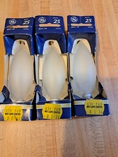 GE SATIN Watt 3 Pk 25 CAC/F Lighting Bulb Bent Tip Candle Shape Candelabra base