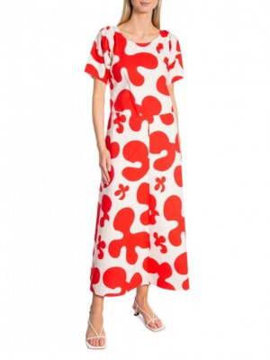 Marimekko Fenja Pulloposti Poplin Dress Anthropologie Abstract Art 36