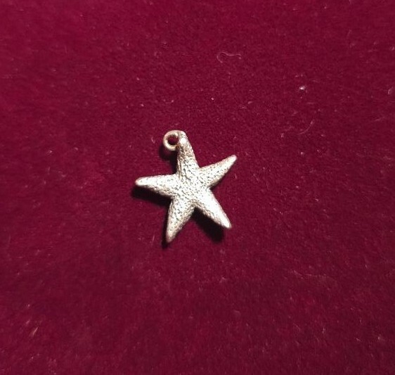 Sterling Silver 3D Solid Oxidized Starfish Charm … - image 1