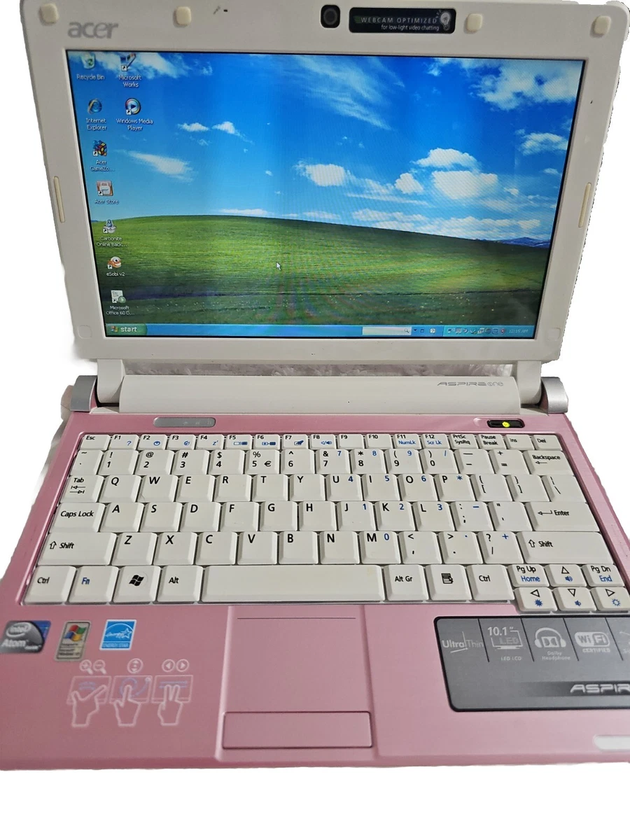 Acer Aspire One Series Model ZG5 1.60 GHz 1024 MB ram Intel Atom Pink WinXP