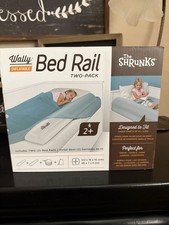 The Shrunks Wally Inflatable Bed Rail 2-Pack, Portable Toddler, White/Gray