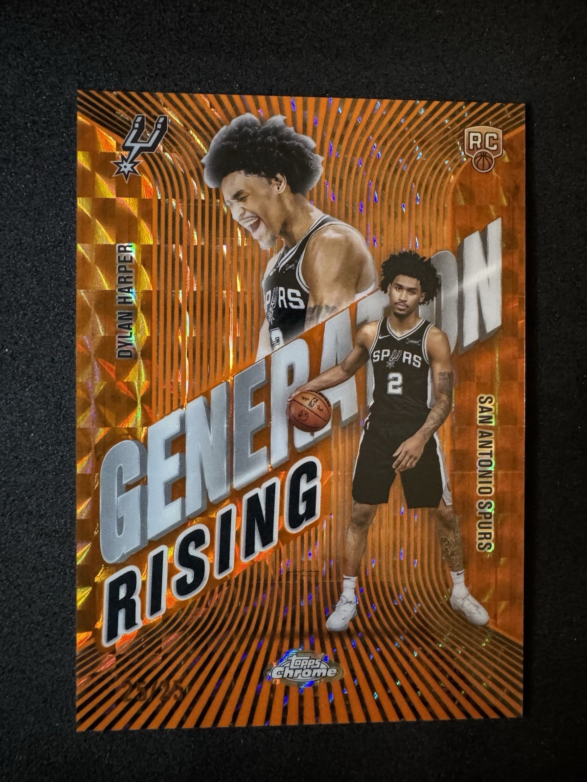 2025-26 Topps Chrome Dylan Harper Generation Rising RC Geometric Orange #25/25