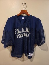 VTG 90s Russell Athletic Mesh Football Jersey Mens XL Navy Blue Cropped Practice