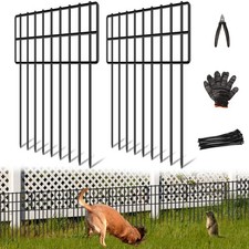 25 Panels Garden Fencing Animal Barrier, 17in H X 27ft L Dog Dig Fence Ba...