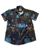 RSVLTS STAR WARS SHIRT BOYS XL DEATH STAR BUTTON UP LUCAS FILMS YOUTH KUNUFLEX