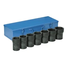 Grey Pneumatic 8370, 7-Piece Deep Length Pinion Nut Impact Socket Set,