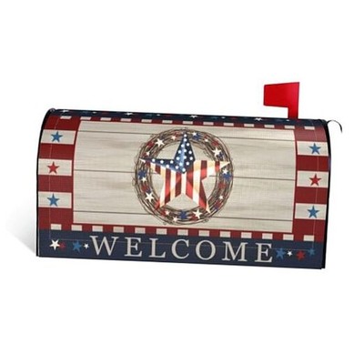 American Flag 4th of July Independence Day Patriotic Mailbox Cover Blue