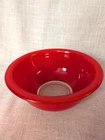 Vintage #322 1L Pyrex Red Glass Clear Bottom Nesting Mixing Bowl