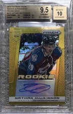 2013 PANINI PRIZM GOLD AUTO /10 NATHAN MACKINNON RC BGS 9.5 TRUE GEM