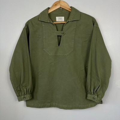 Toast Smock Overshirt, Utility Workwear, Canvas Cotton, Green, Size Womens 10