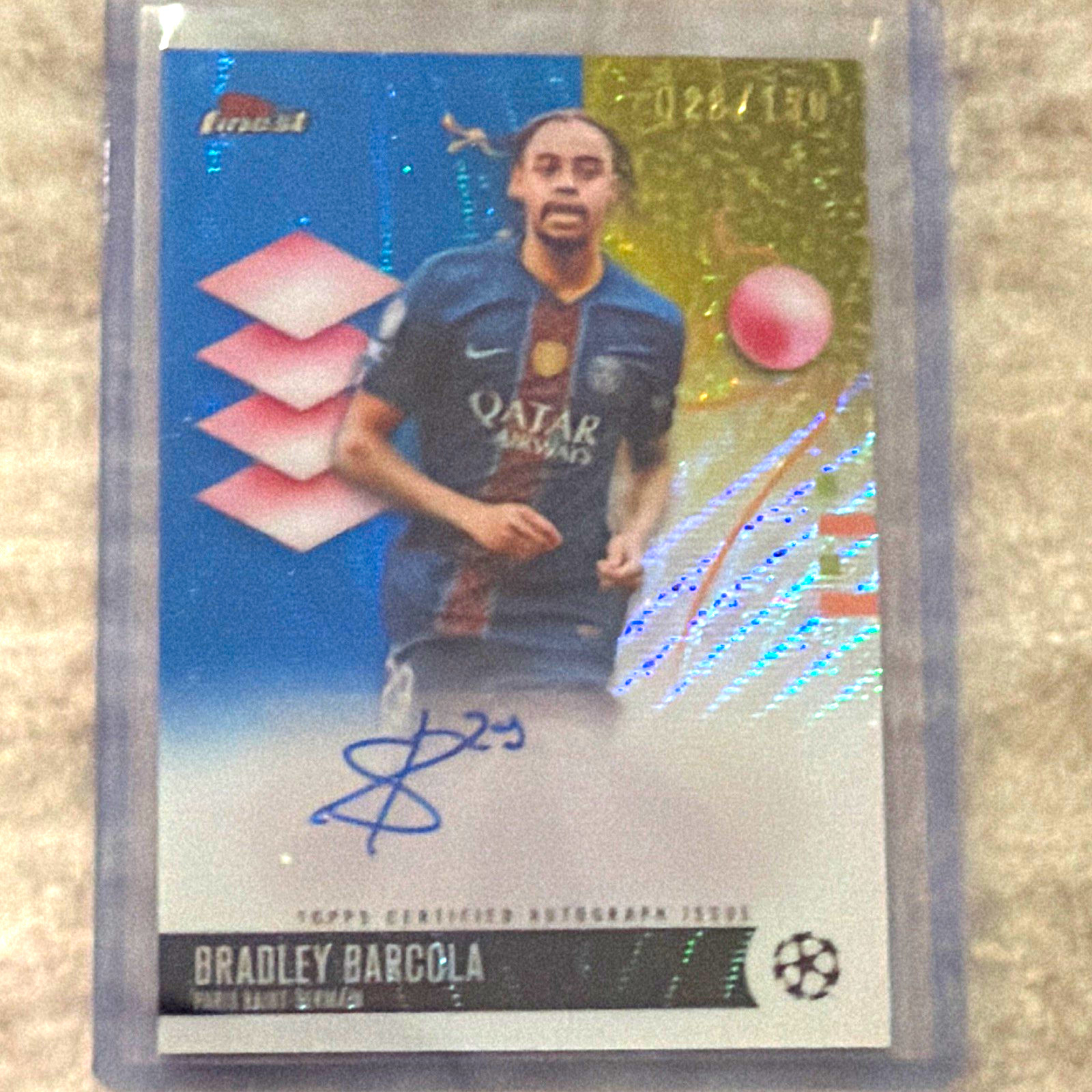 Topps 2025-26 Topps Finest UCC Bradley Barcola PSG BA-CO Auto /150