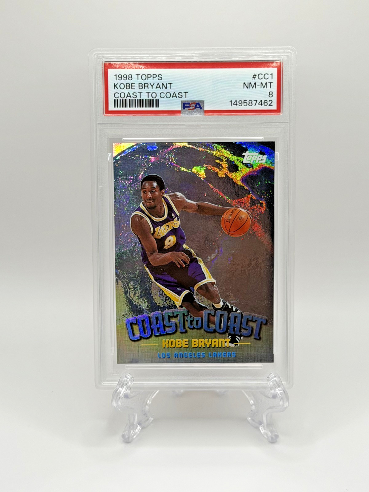 1998-99 Topps #CC1 Kobe Bryant Coast To Coast Holo Foil RARE Lakers PSA 8 NM-MT! view 1