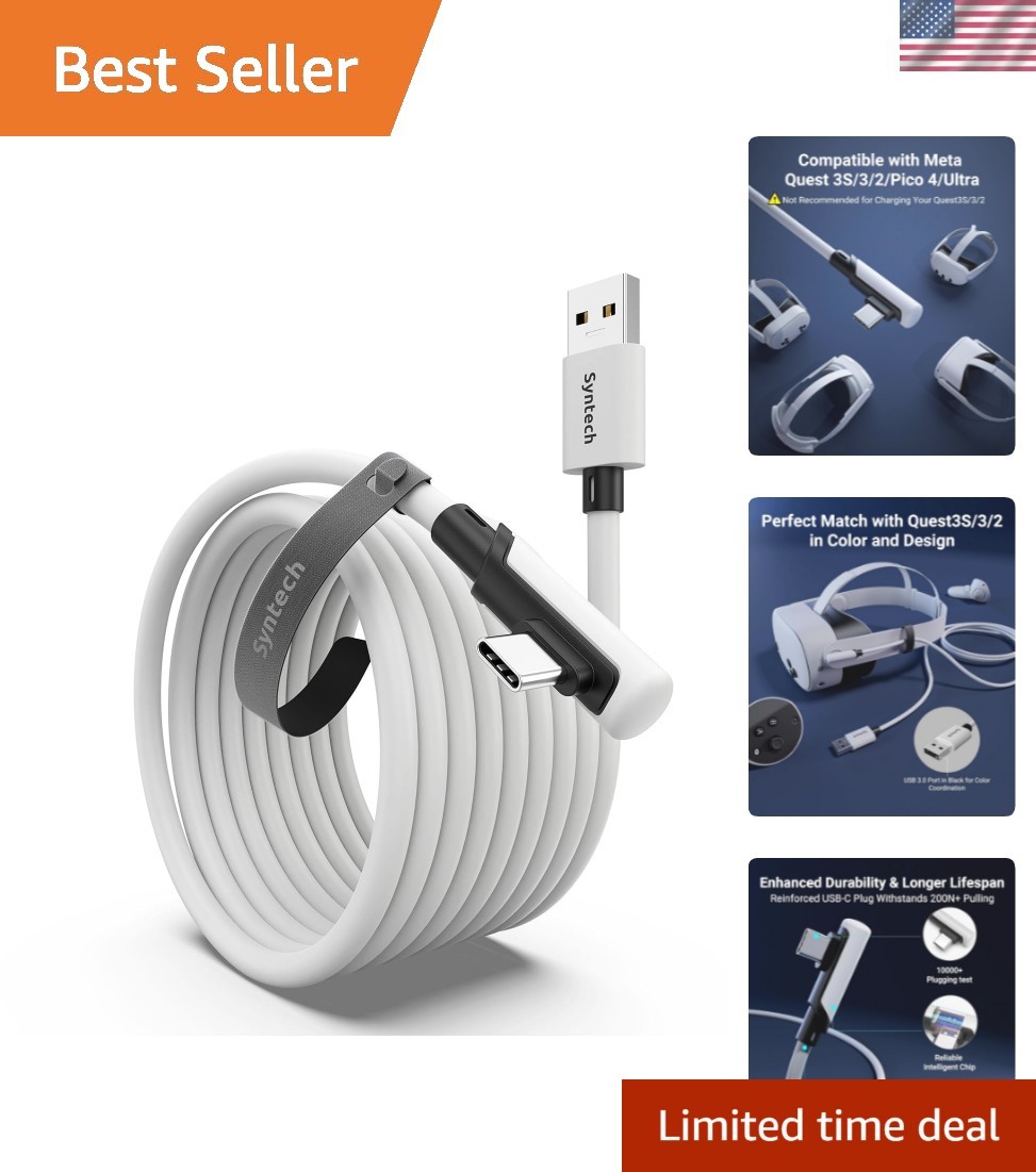 Durable 16FT USB 3.0 VR Link Cable Compatible with Oculus Quest 2