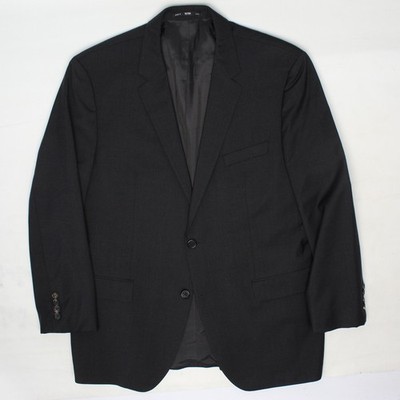 Hugo Boss Grand Central Suit Mens 44R 37x29 Solid Charcoal Gray Wool Coat Pants