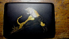 Amita Cigarette Case Post WWII Japanese Komai 24k Gold Inlay Tiger Vet Monikered