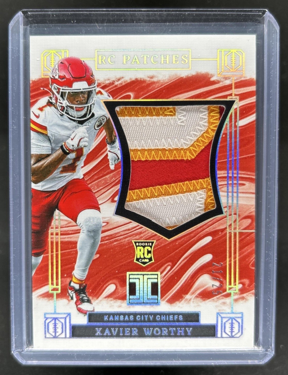 Xavier Worthy Panini Impeccable RC Logo Patches #RLPXW Silver
