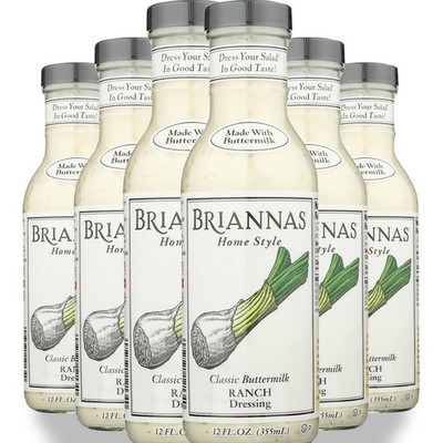 Classic Buttermilk Ranch Dressing By Briannas 12 Fl Oz 6 Pack