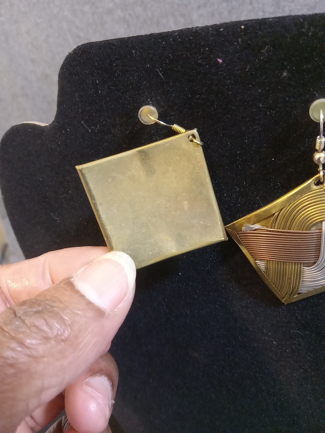 Bohemian Statement Wire Wrapped Square Earrings T… - image 4