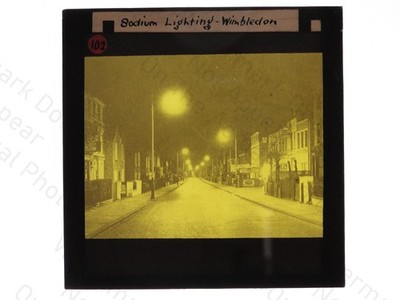 London Public Wimbledon Natrium Beleuchtung Laterne Dia um 1930