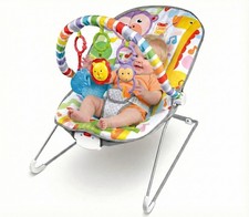 Baby Bouncer Soothing Vibrations Infant Seat - Removable Toy Bar, Nonslip Feet