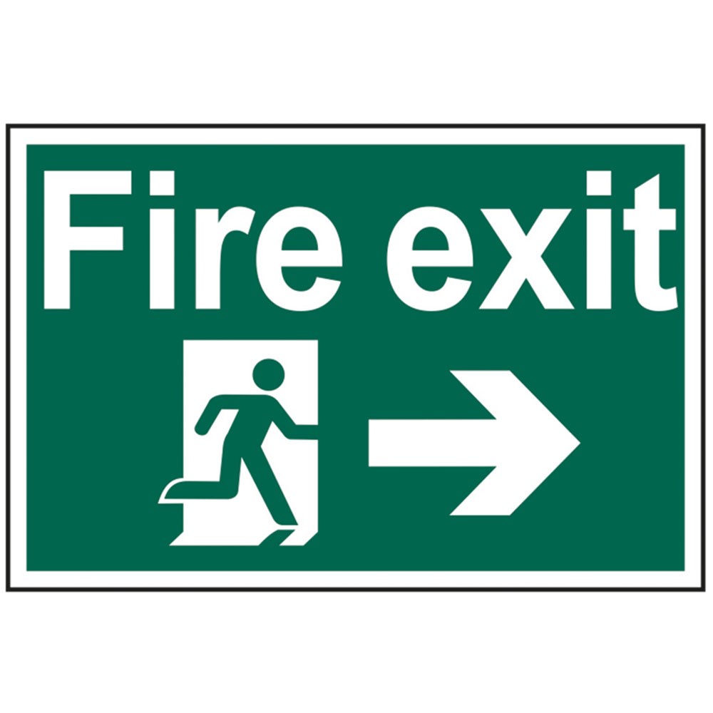 Scan Fire Exit Running Man Arrow Right - PVC 300 x 200mm