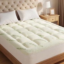 OLIXIS Queen Bamboo Viscose Mattress Topper, Cooling Breathable Bed Pad