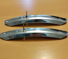 Classic vintage racing bike short mudguards in stylish polished steel.